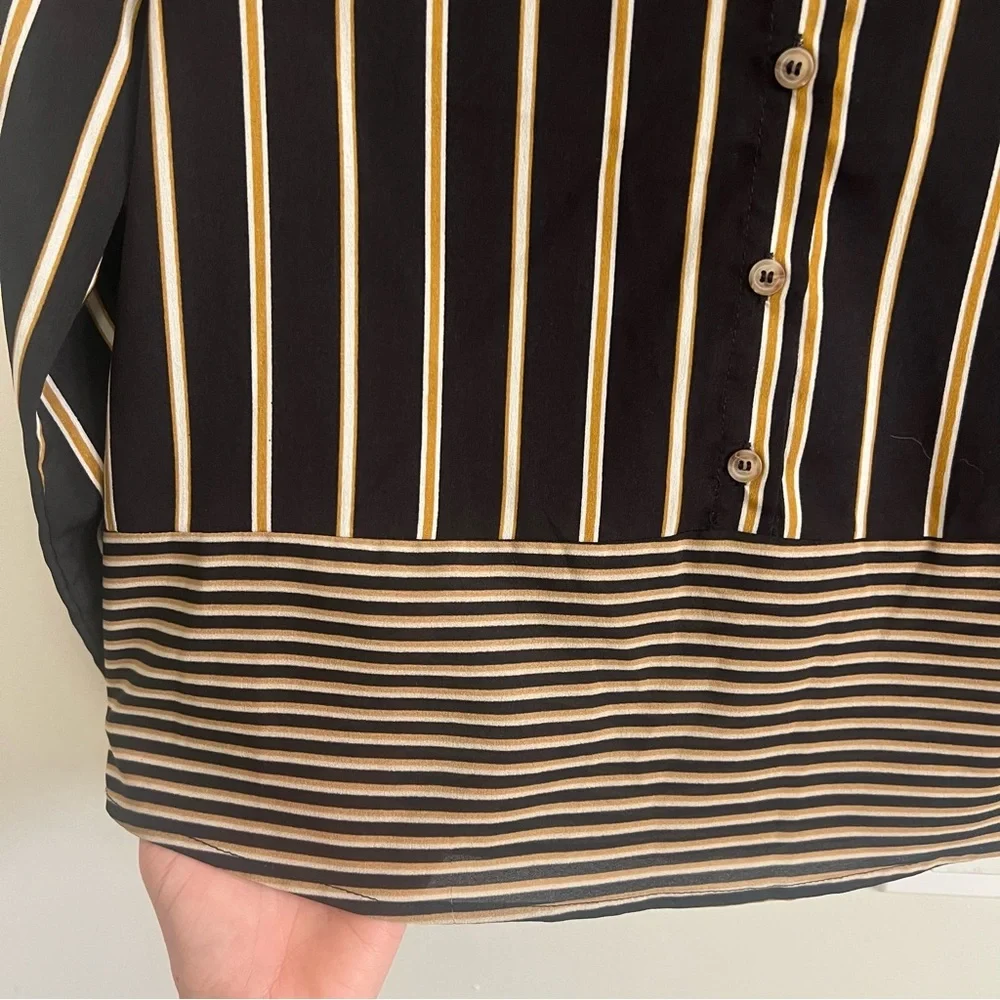 Women’s Striped Button-Down Work Top Office Business Careerwear Career Spring - Picture 3 of 7